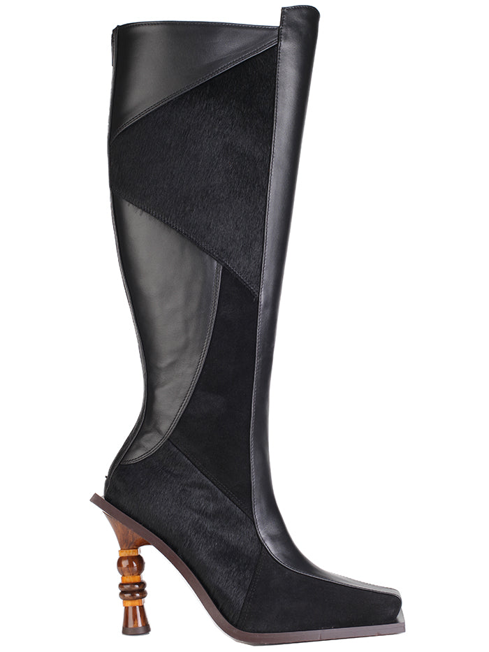 Chikari Patchwork Boot - Black