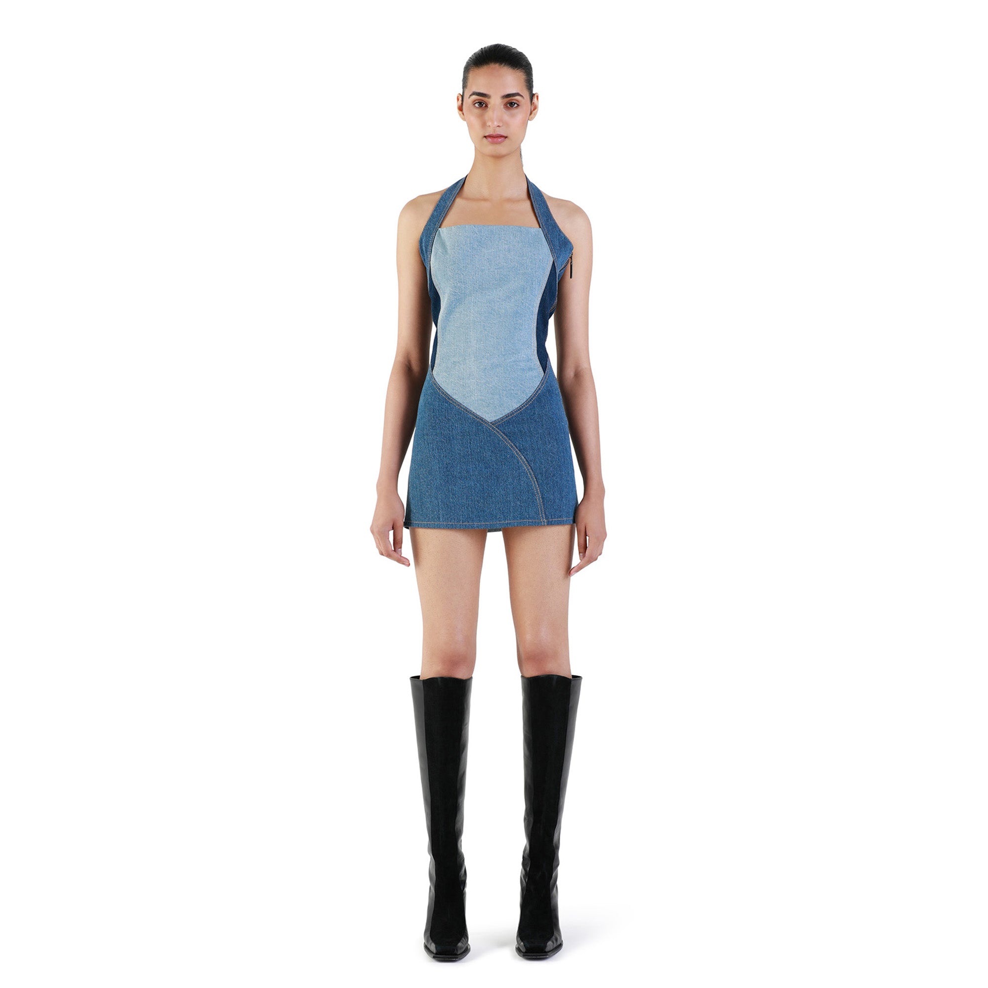 Rework Denim Mini Dress