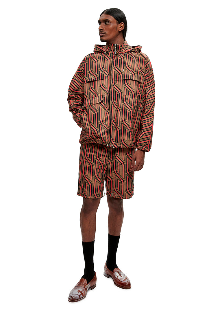 Braid print raincoat